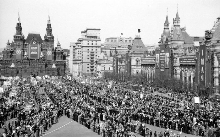 Первомайская демонстрация, Красная площадь, 1956 г.